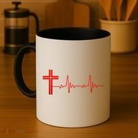 Faith Cross Heartbeat Pulse Coffee Mug thumb 4