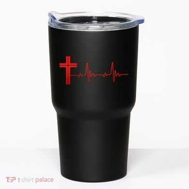 Faith Cross Heartbeat Pulse Tumbler
