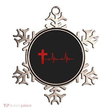 Faith Cross Heartbeat Pulse Ornament