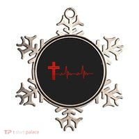 Faith Cross Heartbeat Pulse Ornament thumb 0
