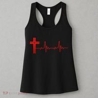 Faith Cross Heartbeat Pulse Women's Tank Top thumb 3