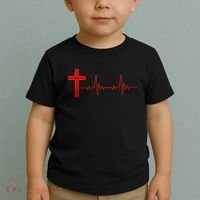 Faith Cross Heartbeat Pulse Toddler T-Shirt thumb 2