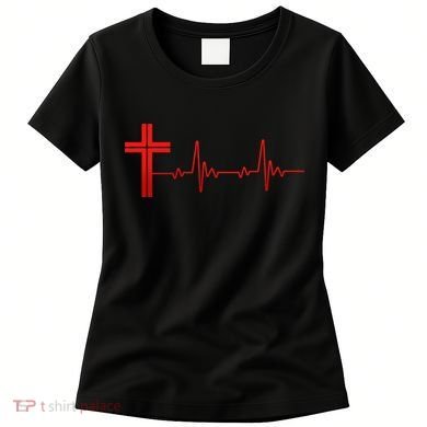 Faith Cross Heartbeat Pulse Women's T-Shirt