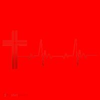 Faith Cross Heartbeat Pulse Santa Hat thumb 1