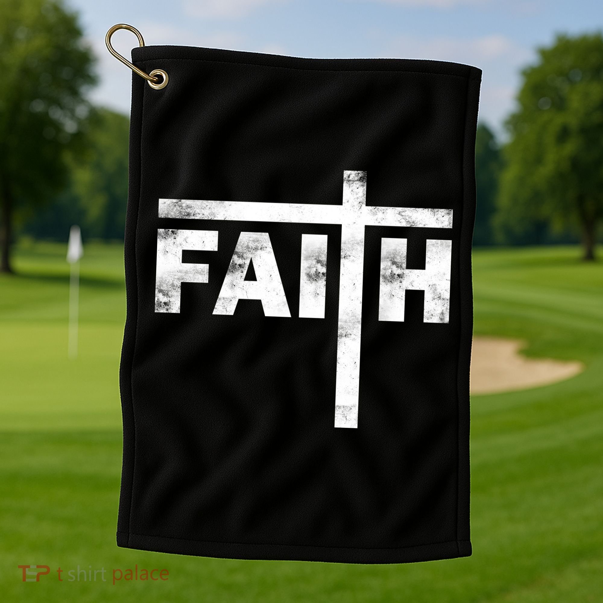 Faith Cross Logo Golf Towel