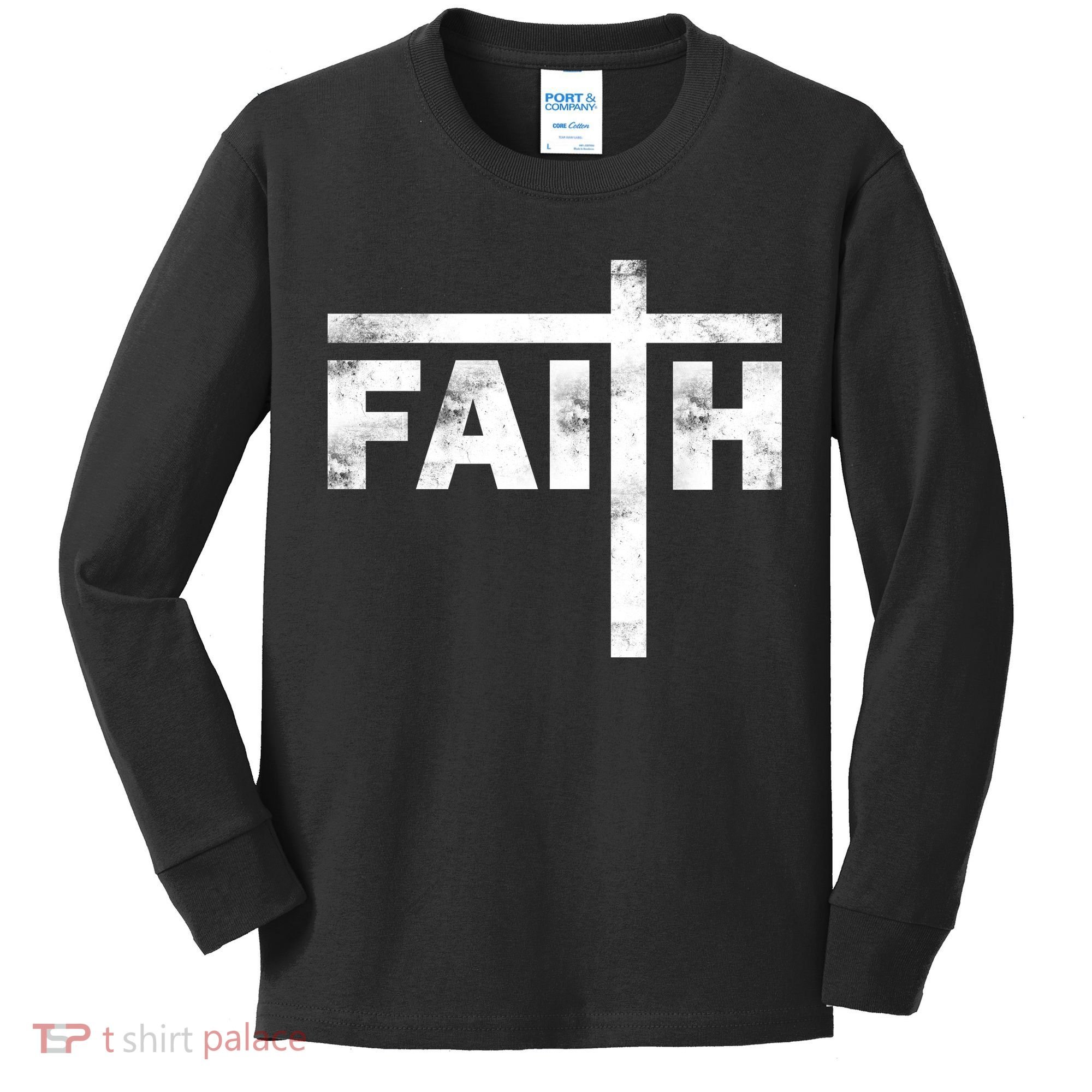 Faith Cross Logo Kids Long Sleeve Shirt