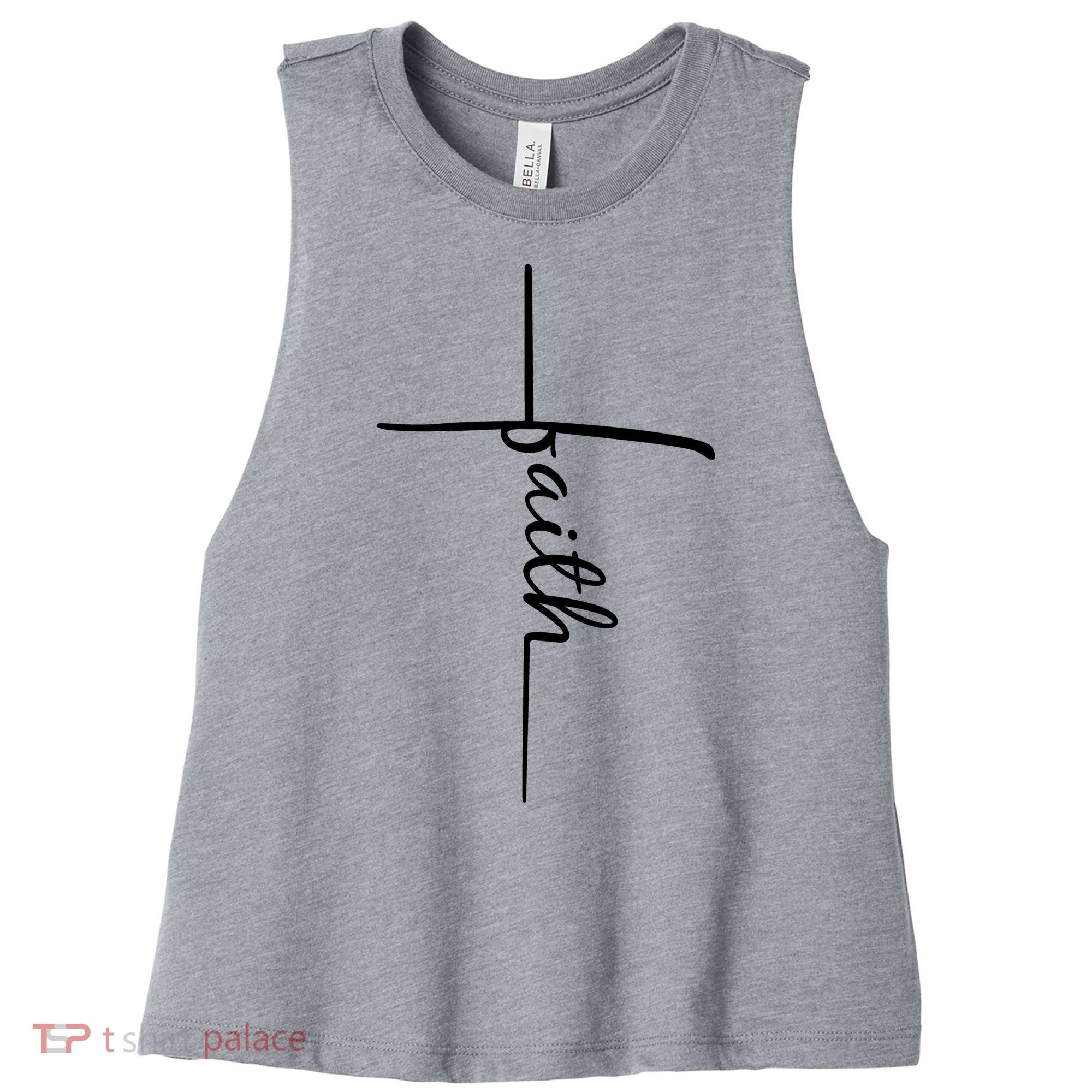 Faith Cross Symbol Women's Racerback Cropped Tank