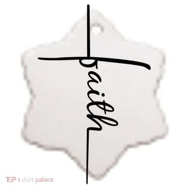 Faith Cross Symbol Ceramic Ornament