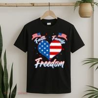 Faith Family Freedom USA American Flag Heart T-Shirt thumb 2