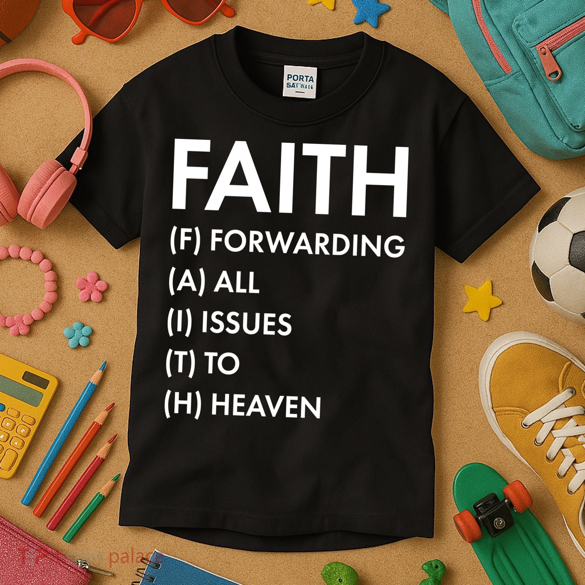 Faith Forwarding All Issues To Heaven Kids T-Shirt