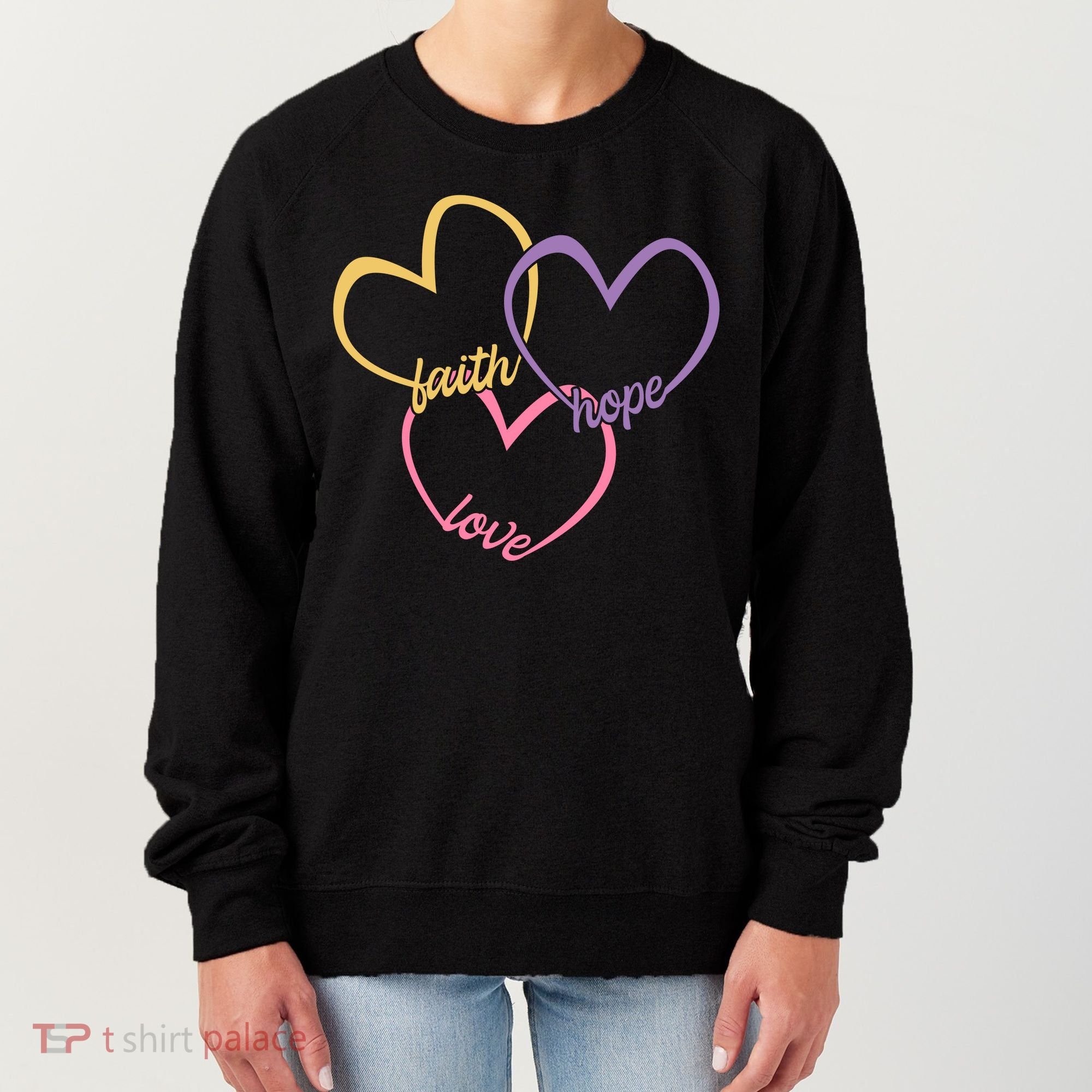 Faith Hope & Love Hearts Women's Sweatshirt