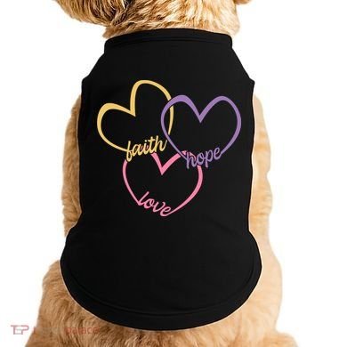 Faith Hope & Love Hearts Doggie Tank