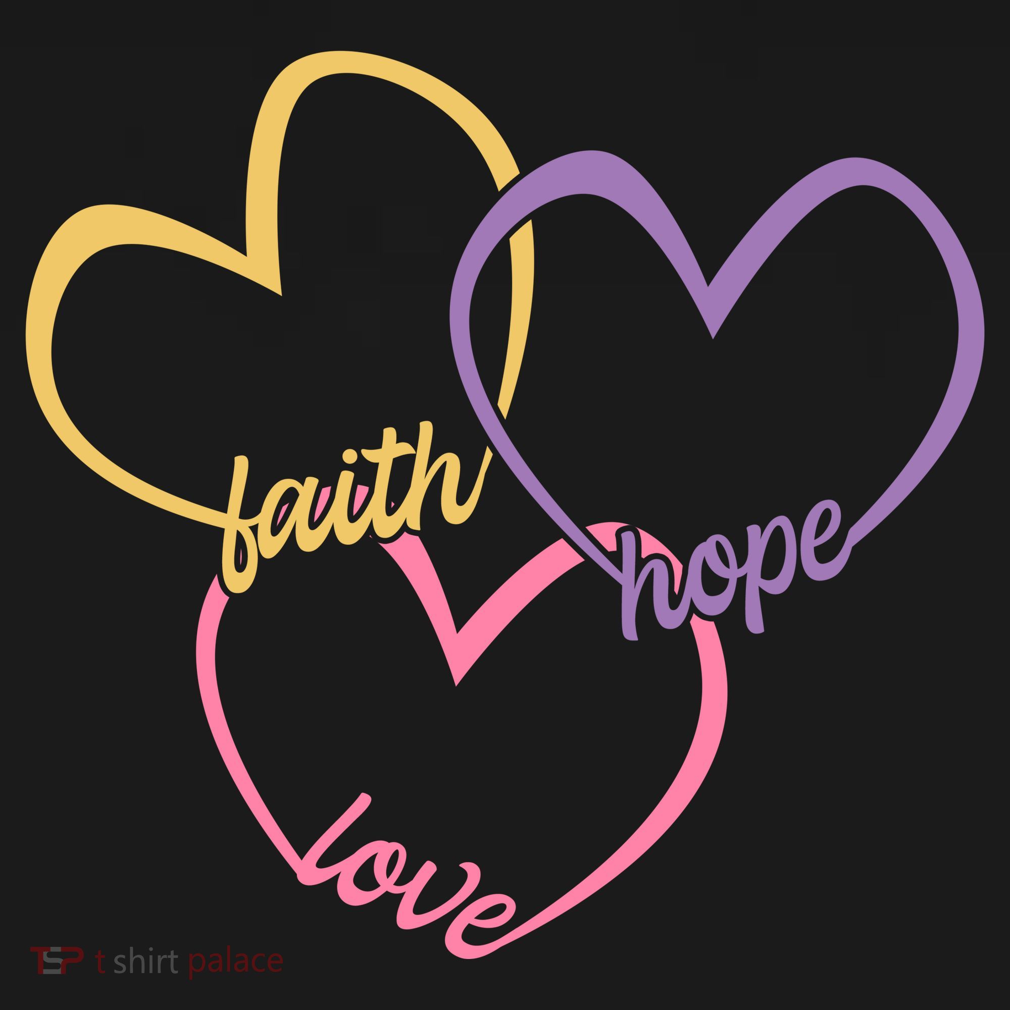 Faith Hope & Love Hearts USA-Made Doggie Bandana