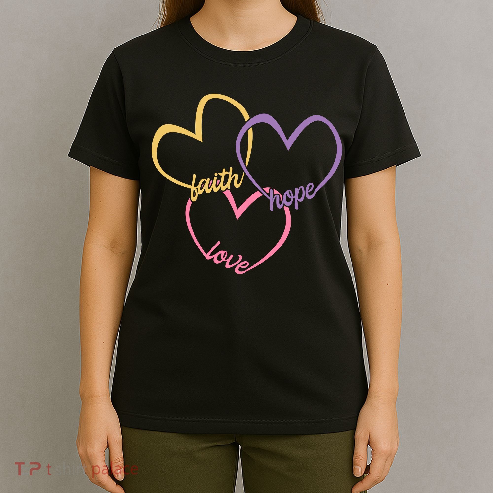 Faith Hope & Love Hearts T-Shirt