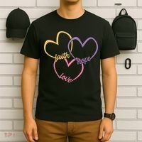 Faith Hope & Love Hearts T-Shirt thumb 6