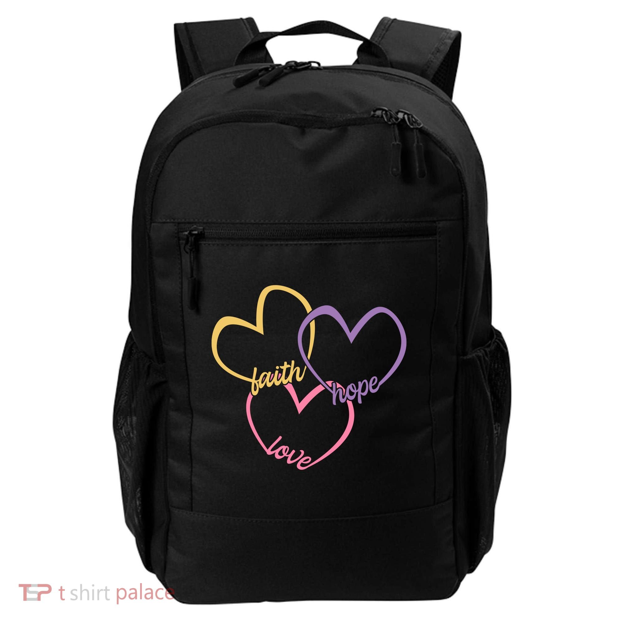 Faith Hope & Love Hearts Backpack