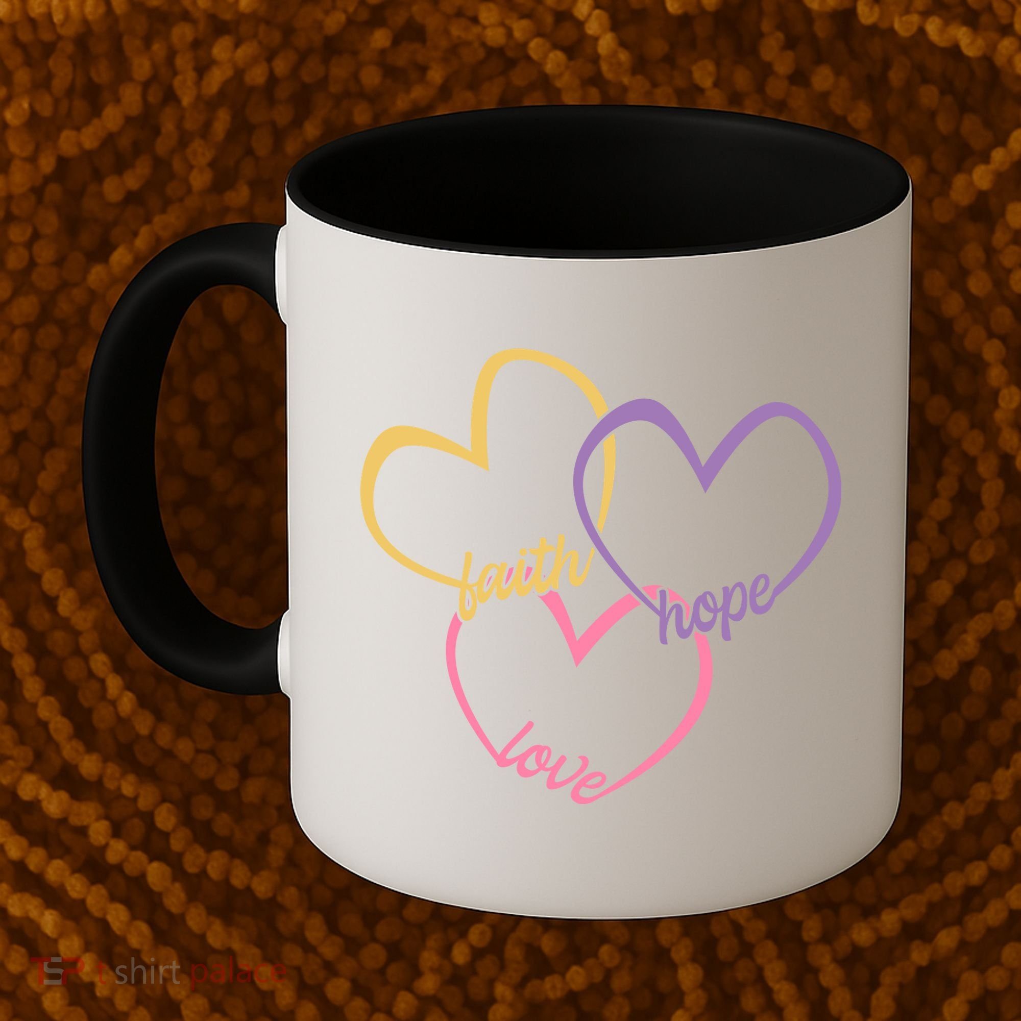 Faith Hope & Love Hearts Coffee Mug