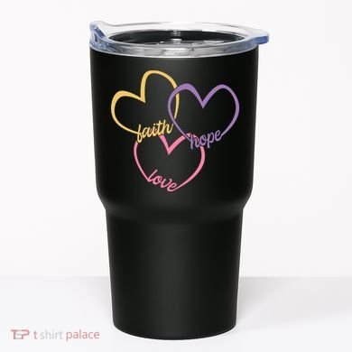 Faith Hope & Love Hearts Tumbler