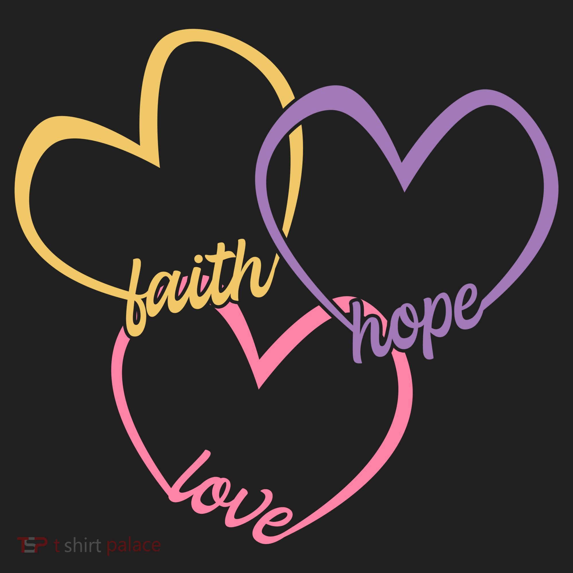 Faith Hope & Love Hearts Golf Towel