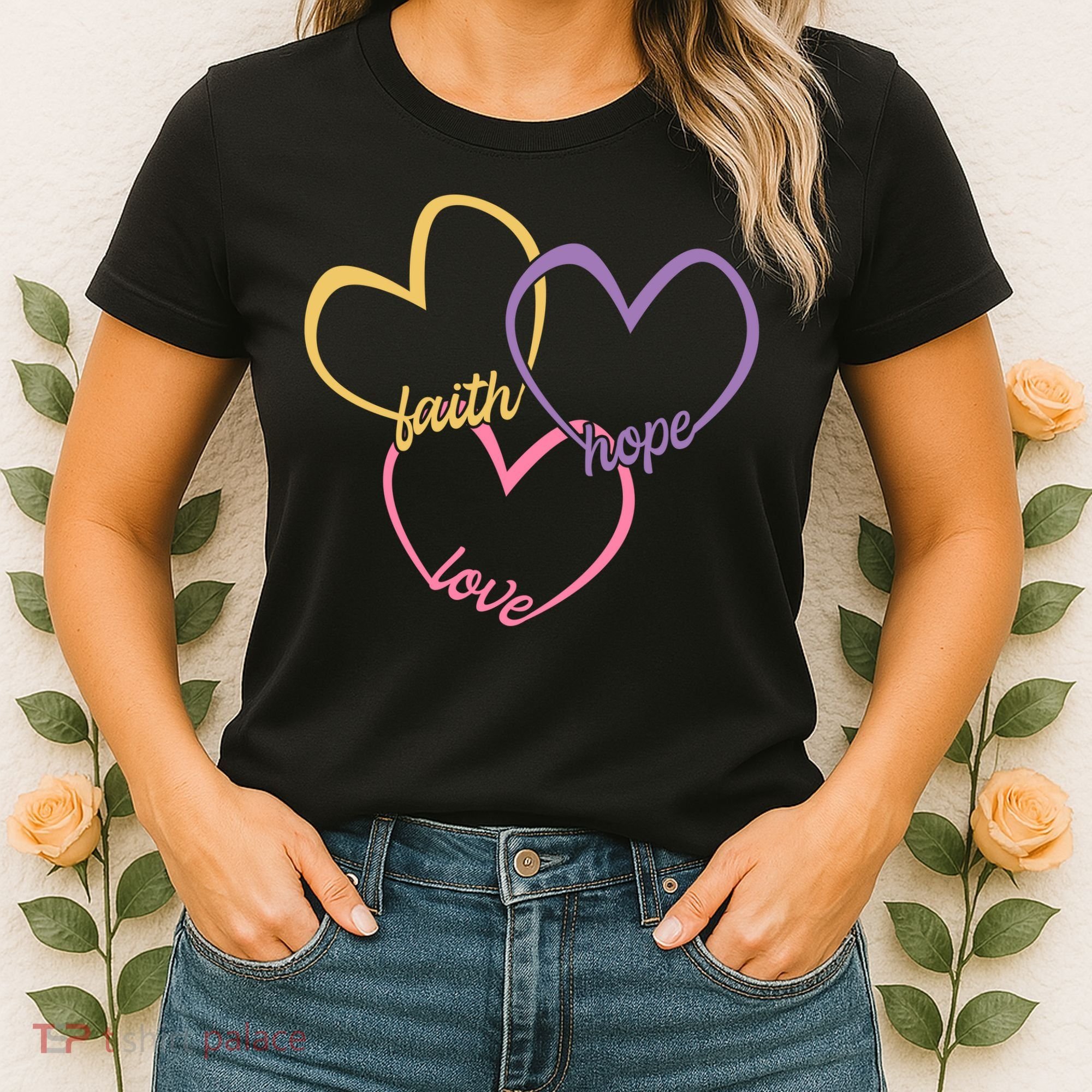 Faith Hope & Love Hearts Women's T-Shirt