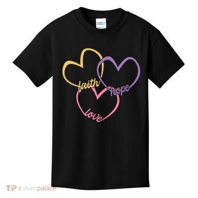 Faith Hope & Love Hearts Kids T-Shirt