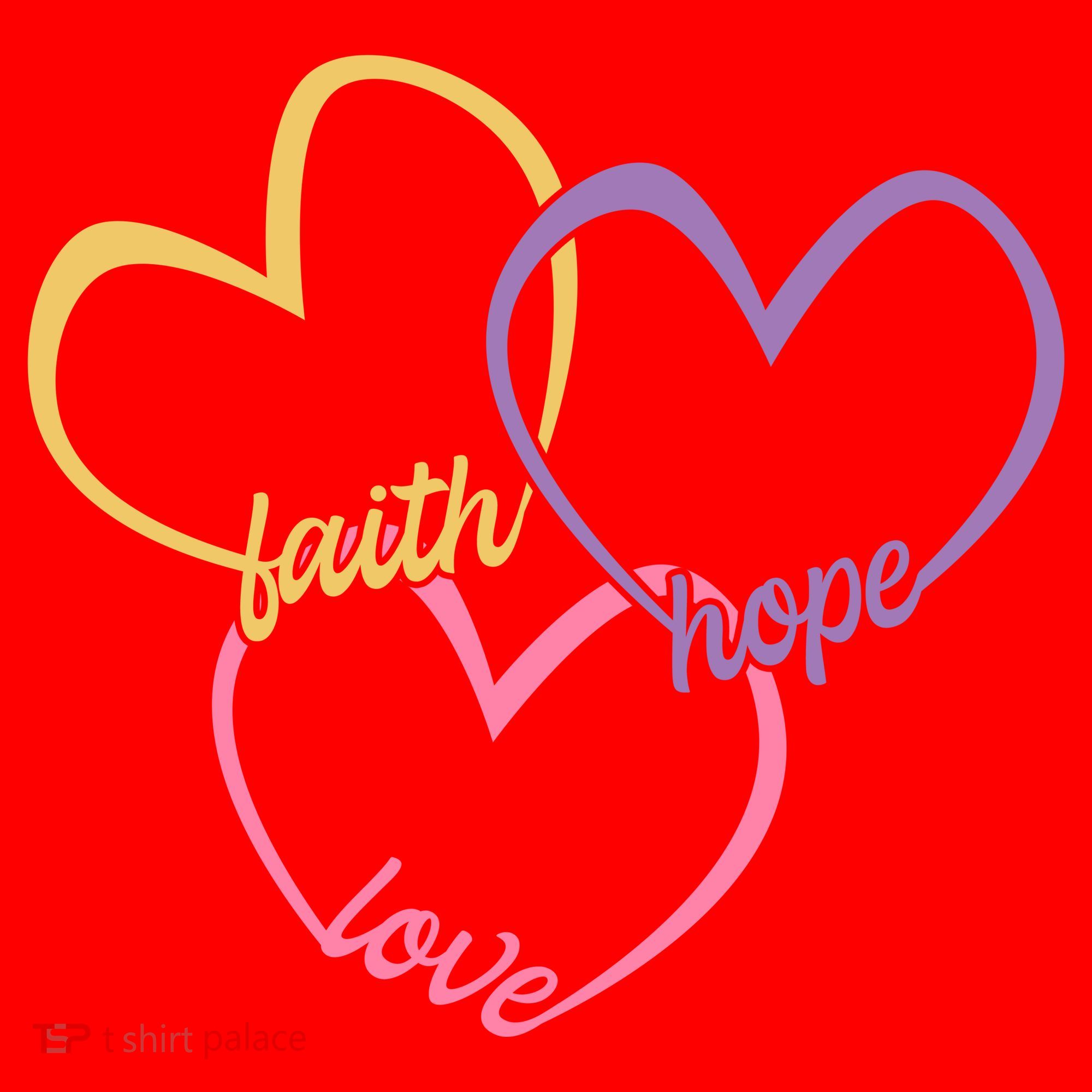 Faith Hope & Love Hearts Santa Hat