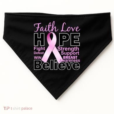 Faith Hope Breast Cancer Awareness USA-Made Doggie Bandana
