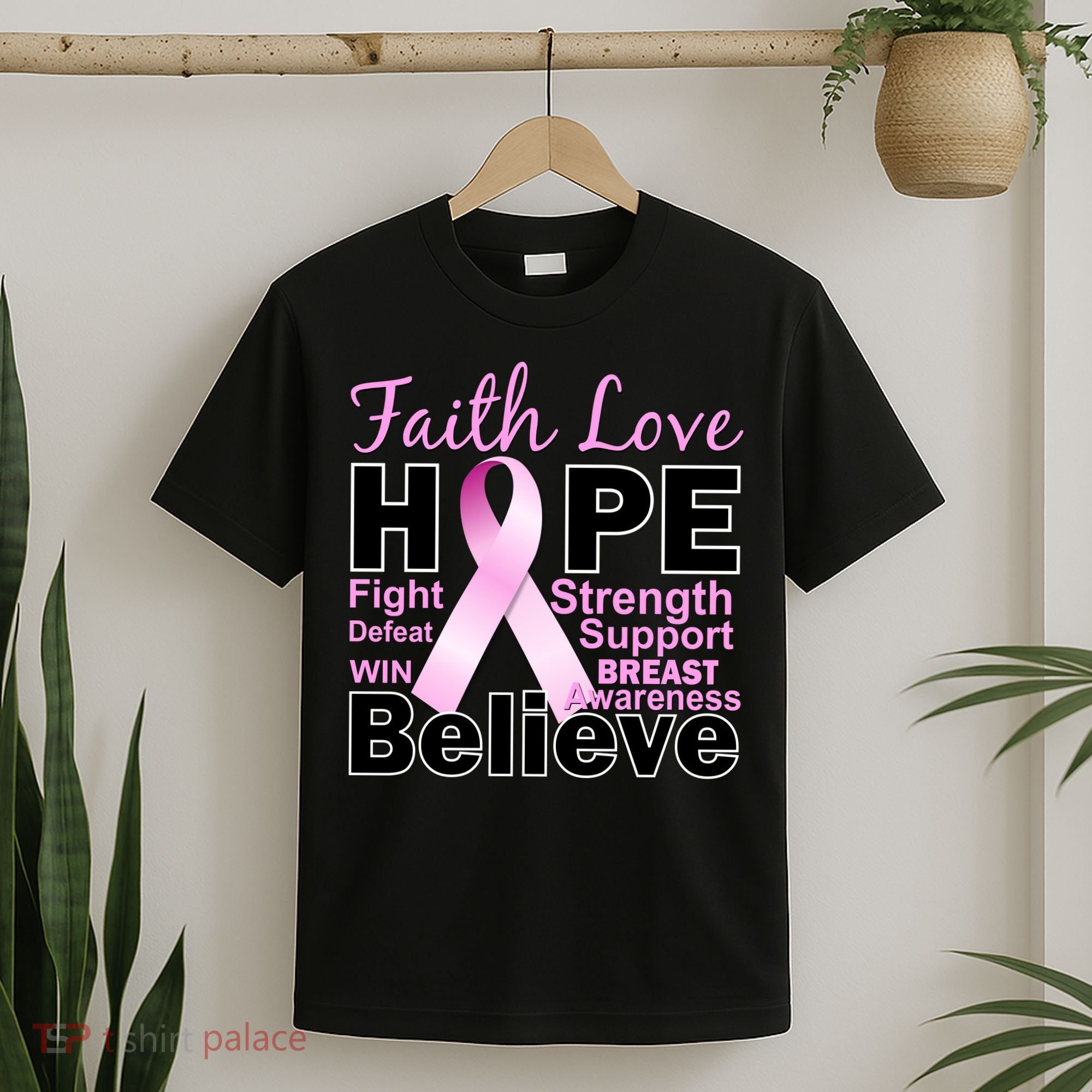 Faith Hope Breast Cancer Awareness T-Shirt