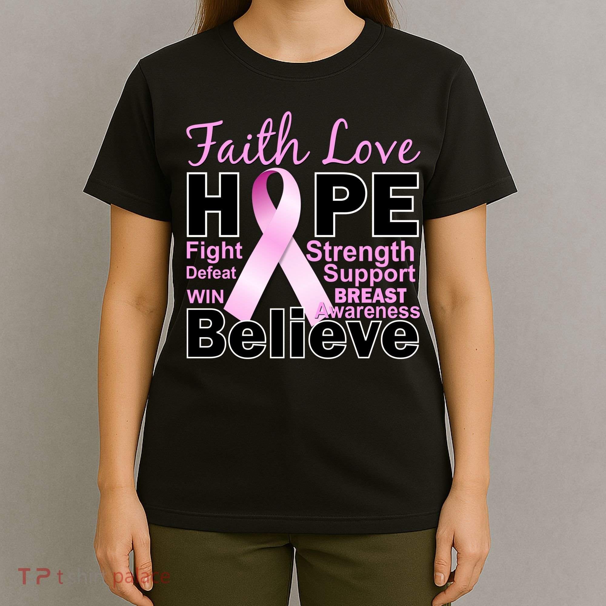 Faith Hope Breast Cancer Awareness T-Shirt