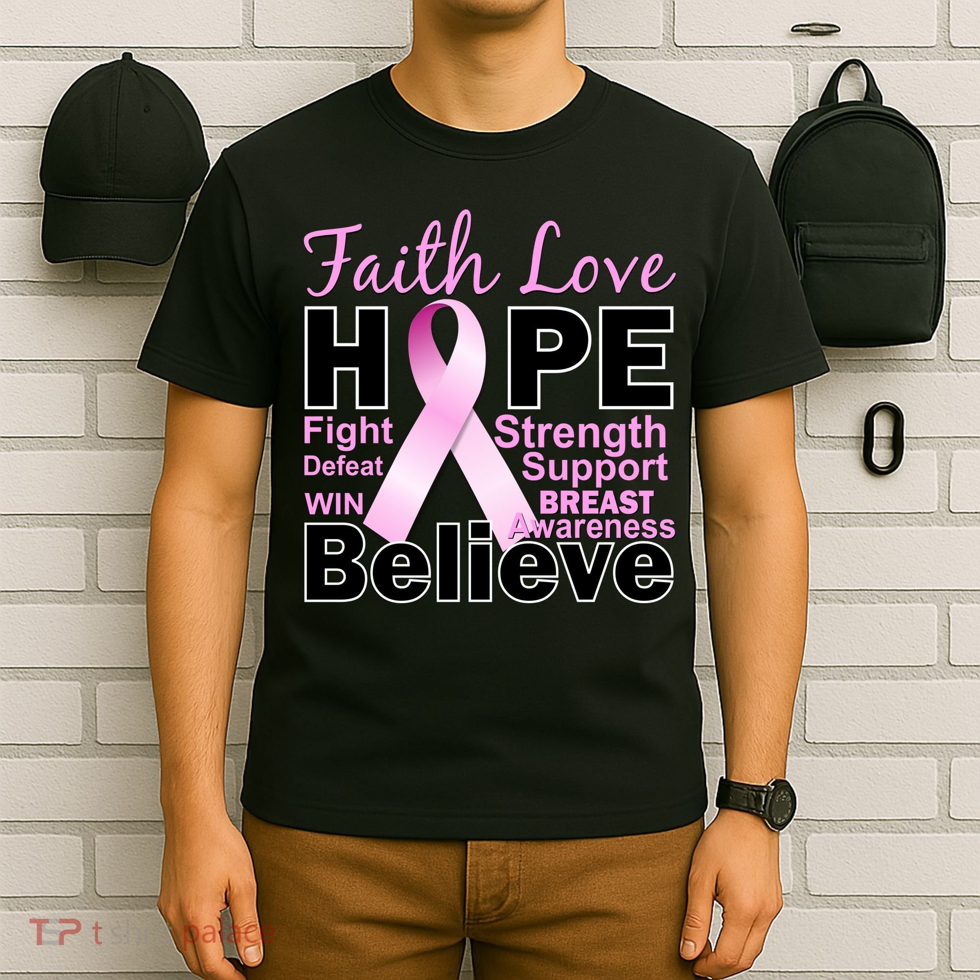 Faith Hope Breast Cancer Awareness T-Shirt