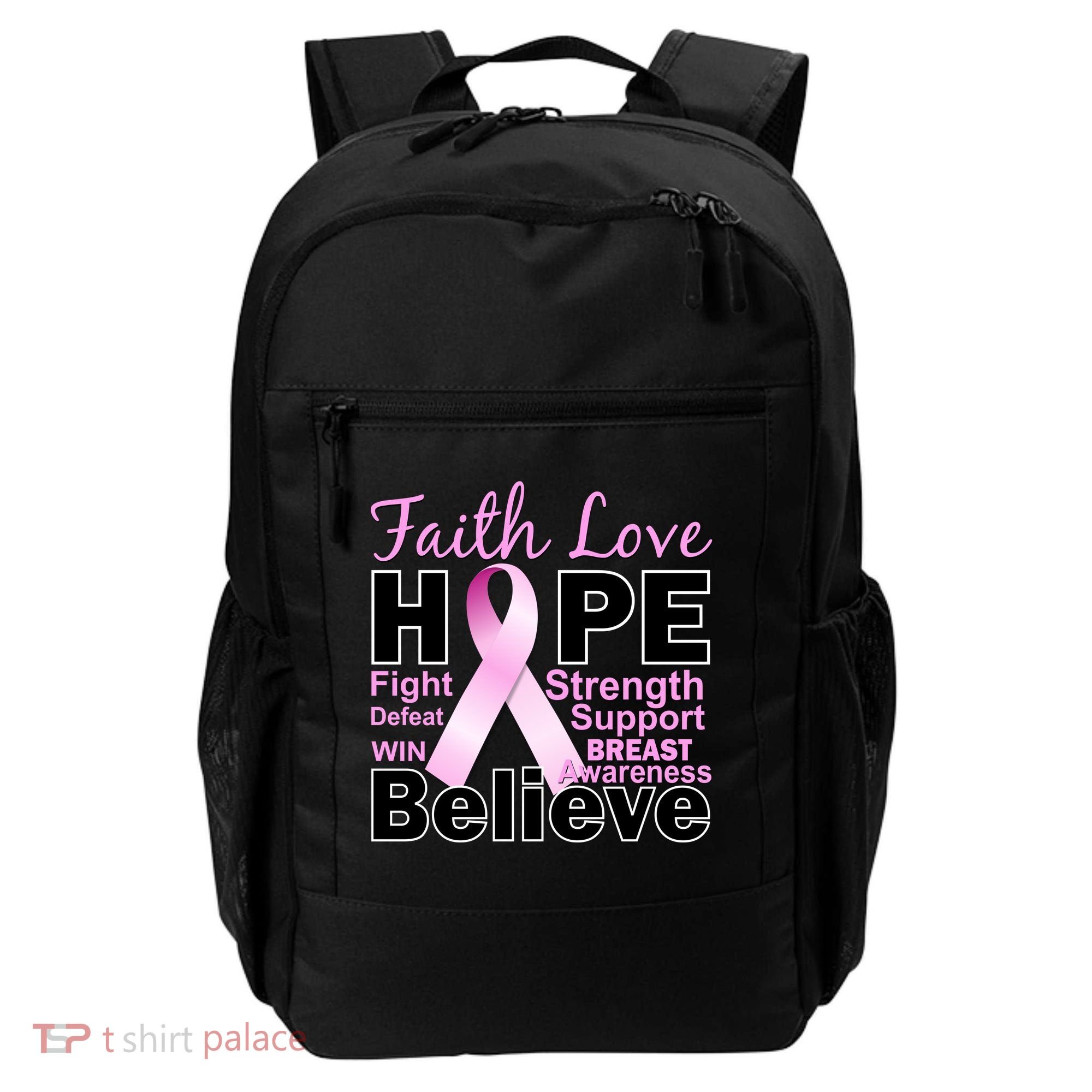 Faith Hope Breast Cancer Awareness Backpack