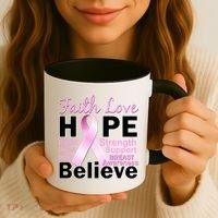 Faith Hope Breast Cancer Awareness Coffee Mug thumb 3