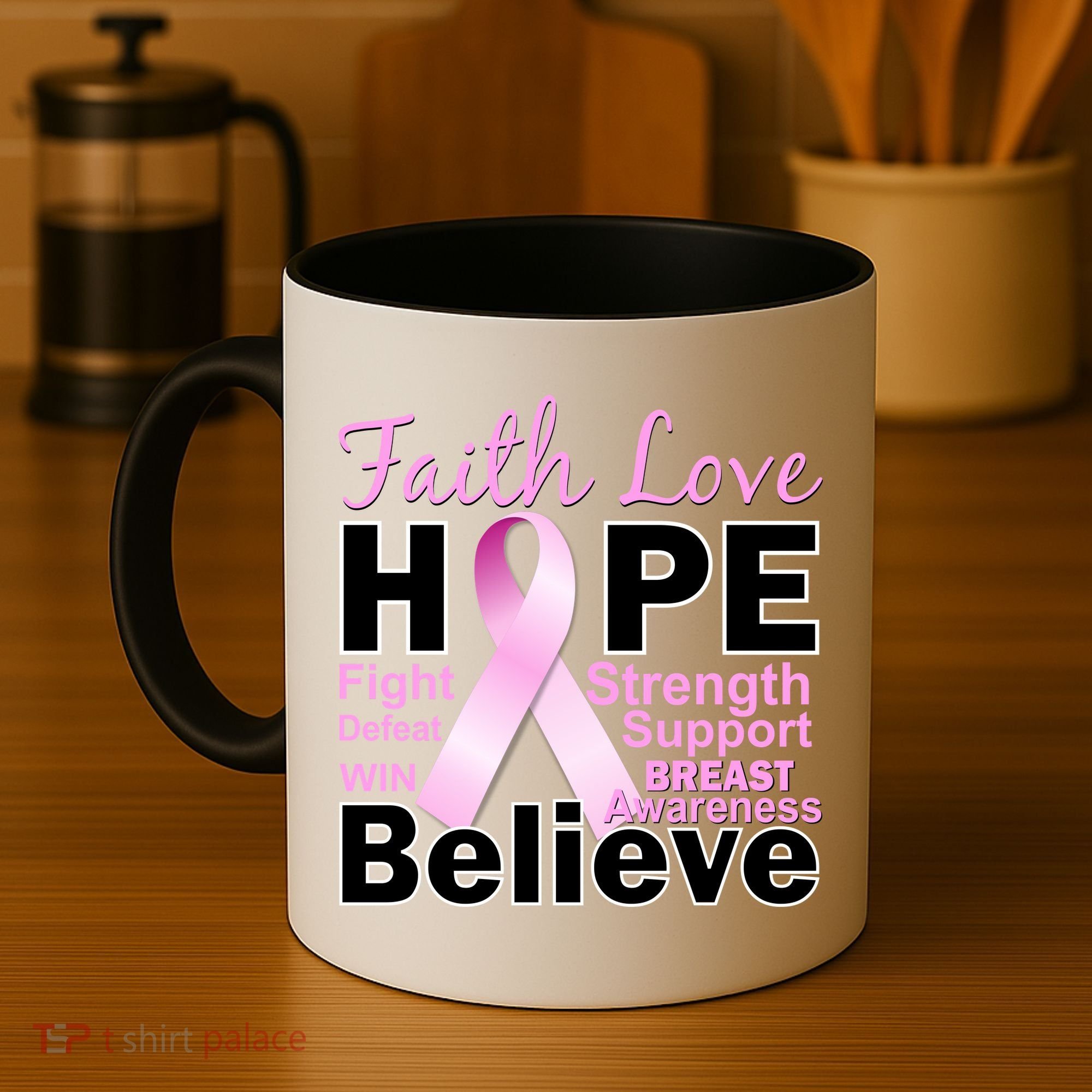 Faith Hope Breast Cancer Awareness Coffee Mug