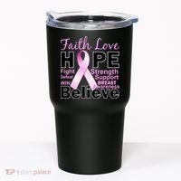 Faith Hope Breast Cancer Awareness Tumbler thumb 0
