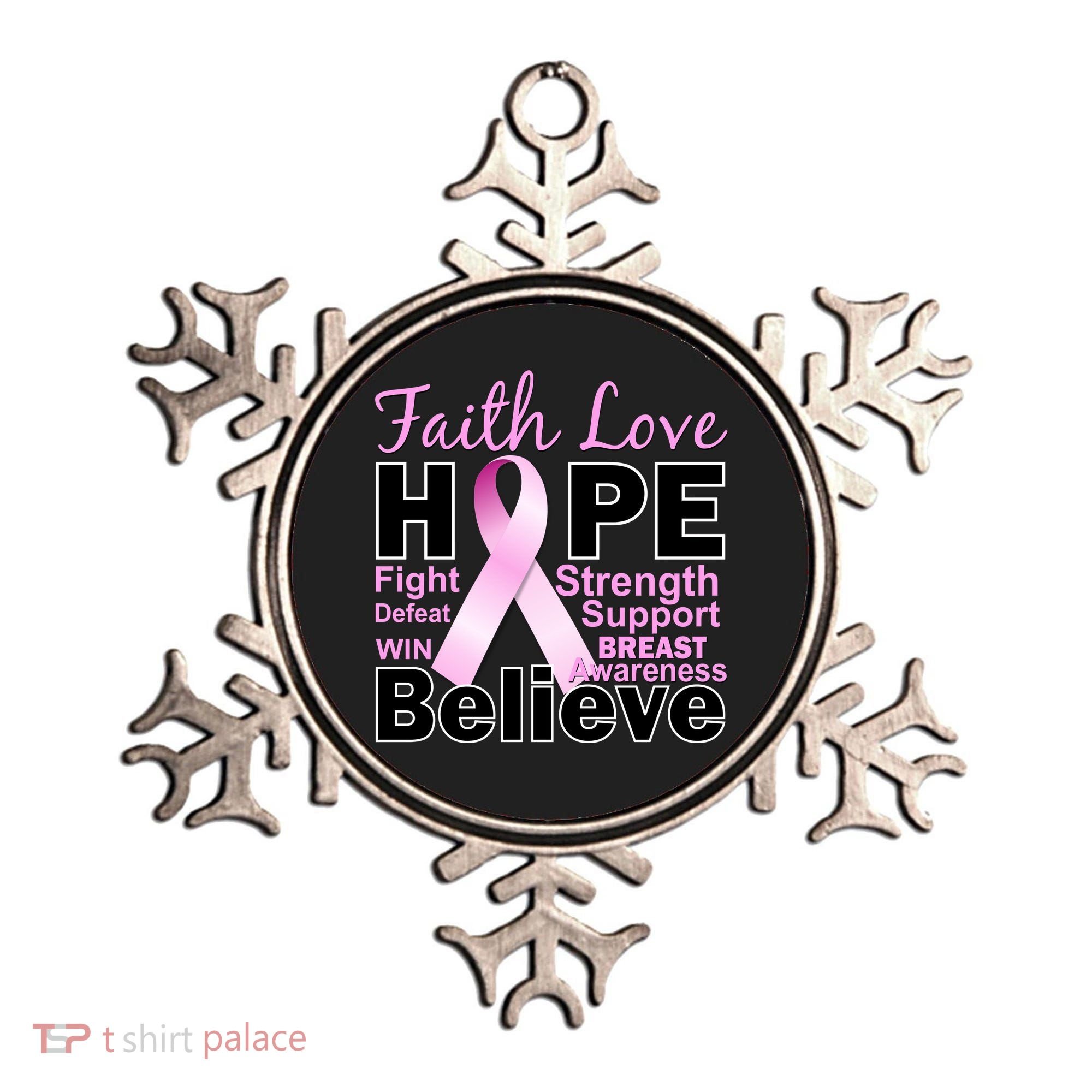 Faith Hope Breast Cancer Awareness Ornament