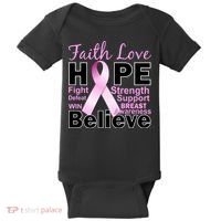 Faith Hope Breast Cancer Awareness Baby Bodysuit thumb 0