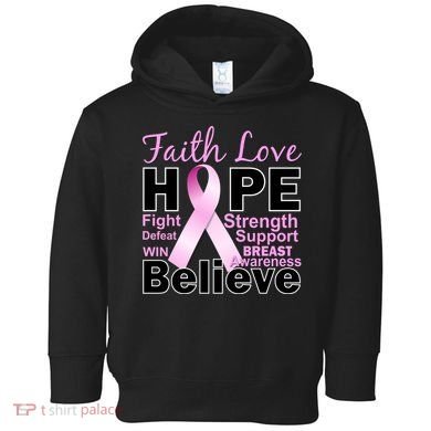 Faith Hope Breast Cancer Awareness Toddler Hoodie
