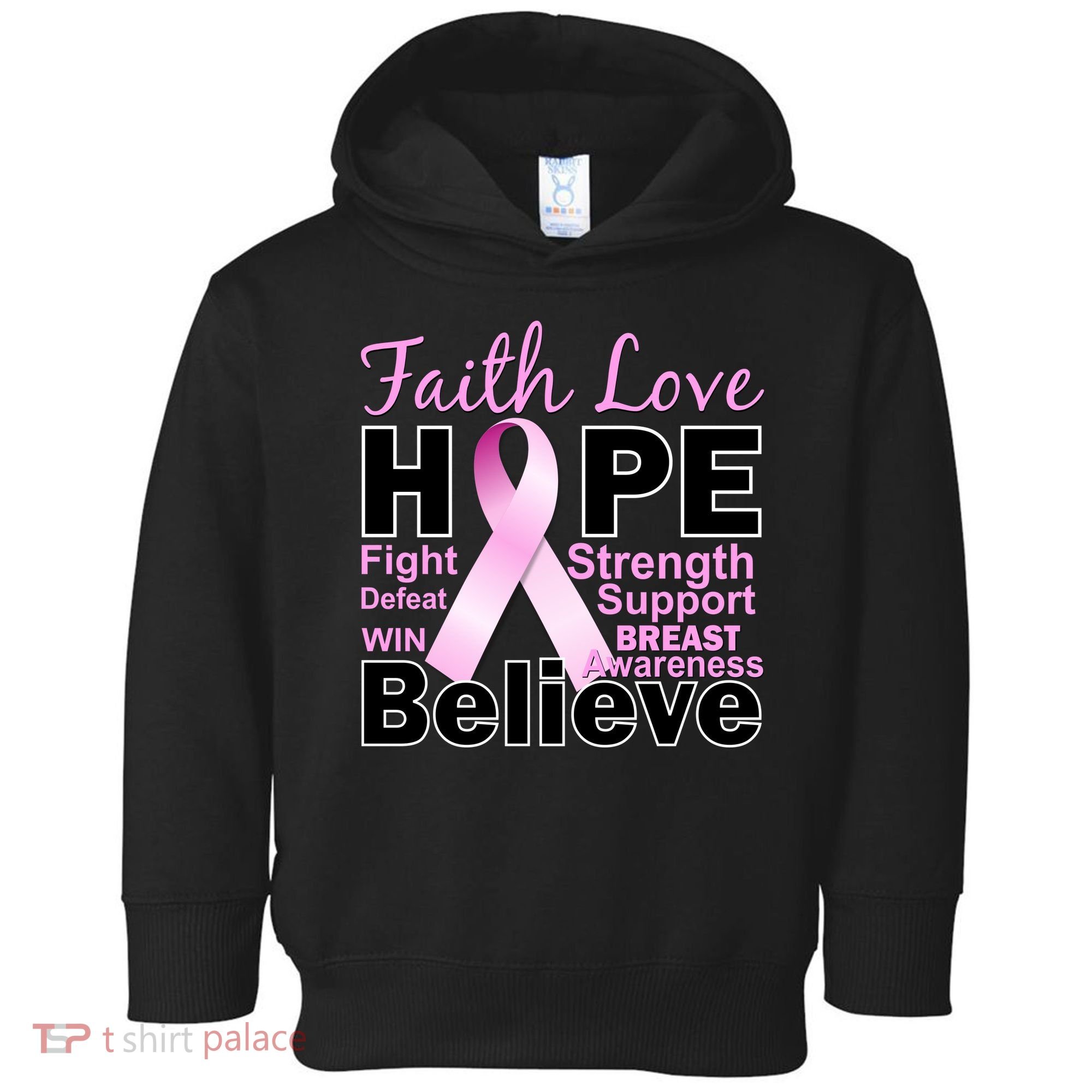 Faith Hope Breast Cancer Awareness Toddler Hoodie