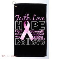 Faith Hope Breast Cancer Awareness Golf Towel thumb 0