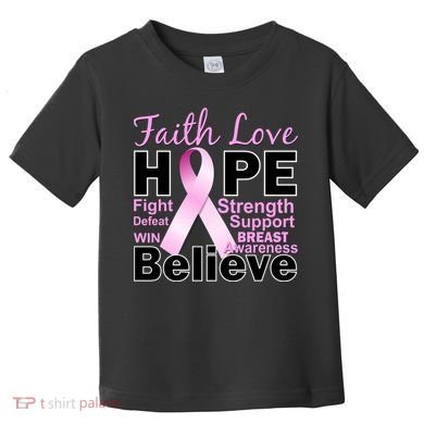 Faith Hope Breast Cancer Awareness Toddler T-Shirt