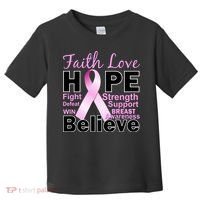 Faith Hope Breast Cancer Awareness Toddler T-Shirt thumb 0