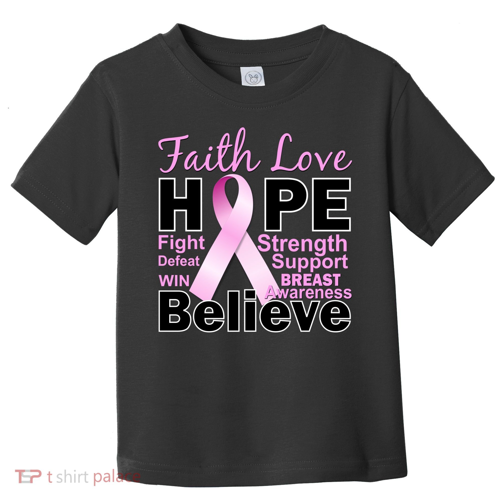 Faith Hope Breast Cancer Awareness Toddler T-Shirt