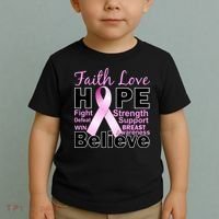 Faith Hope Breast Cancer Awareness Toddler T-Shirt thumb 2