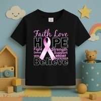 Faith Hope Breast Cancer Awareness Toddler T-Shirt thumb 3