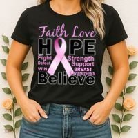 Faith Hope Breast Cancer Awareness Women's T-Shirt thumb 2