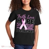 Faith Hope Breast Cancer Awareness Kids T-Shirt thumb 2