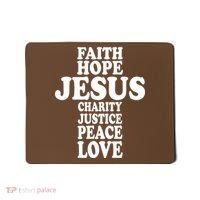 Faith Hope Jesus Charity Peace Love Word Cross Mousepad thumb 0