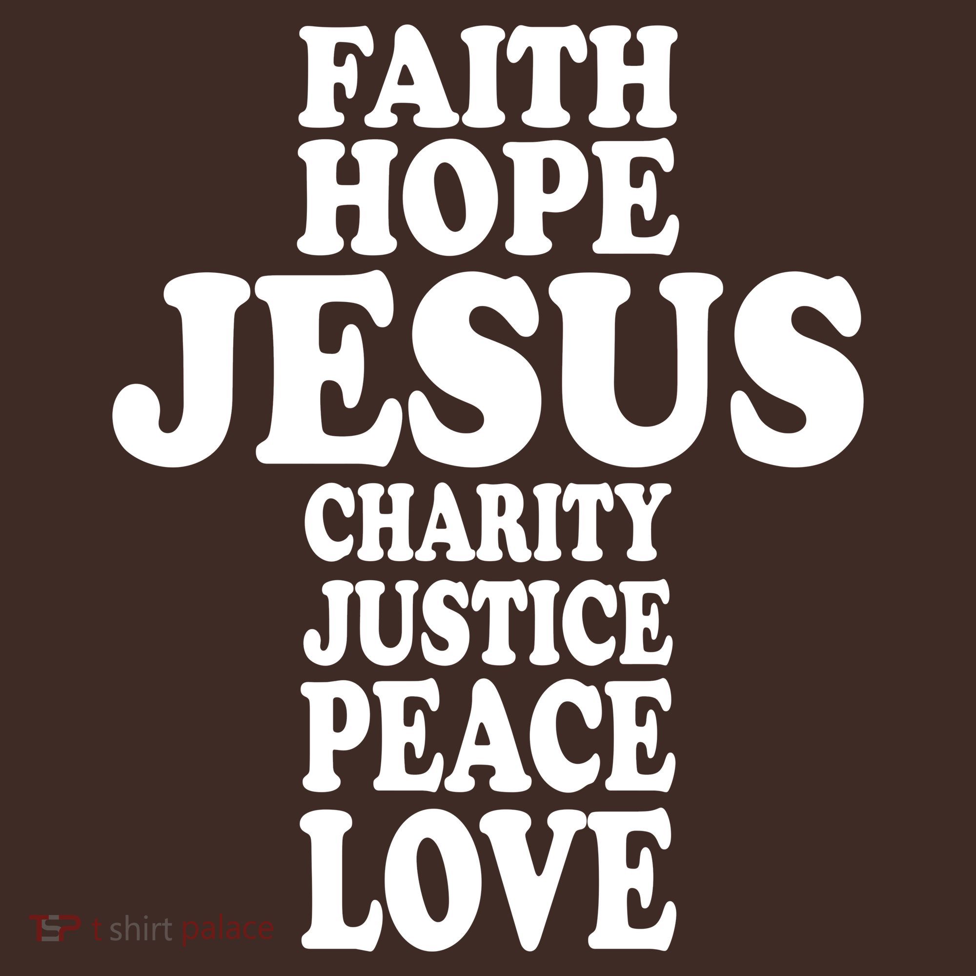 Faith Hope Jesus Charity Peace Love Word Cross Mousepad
