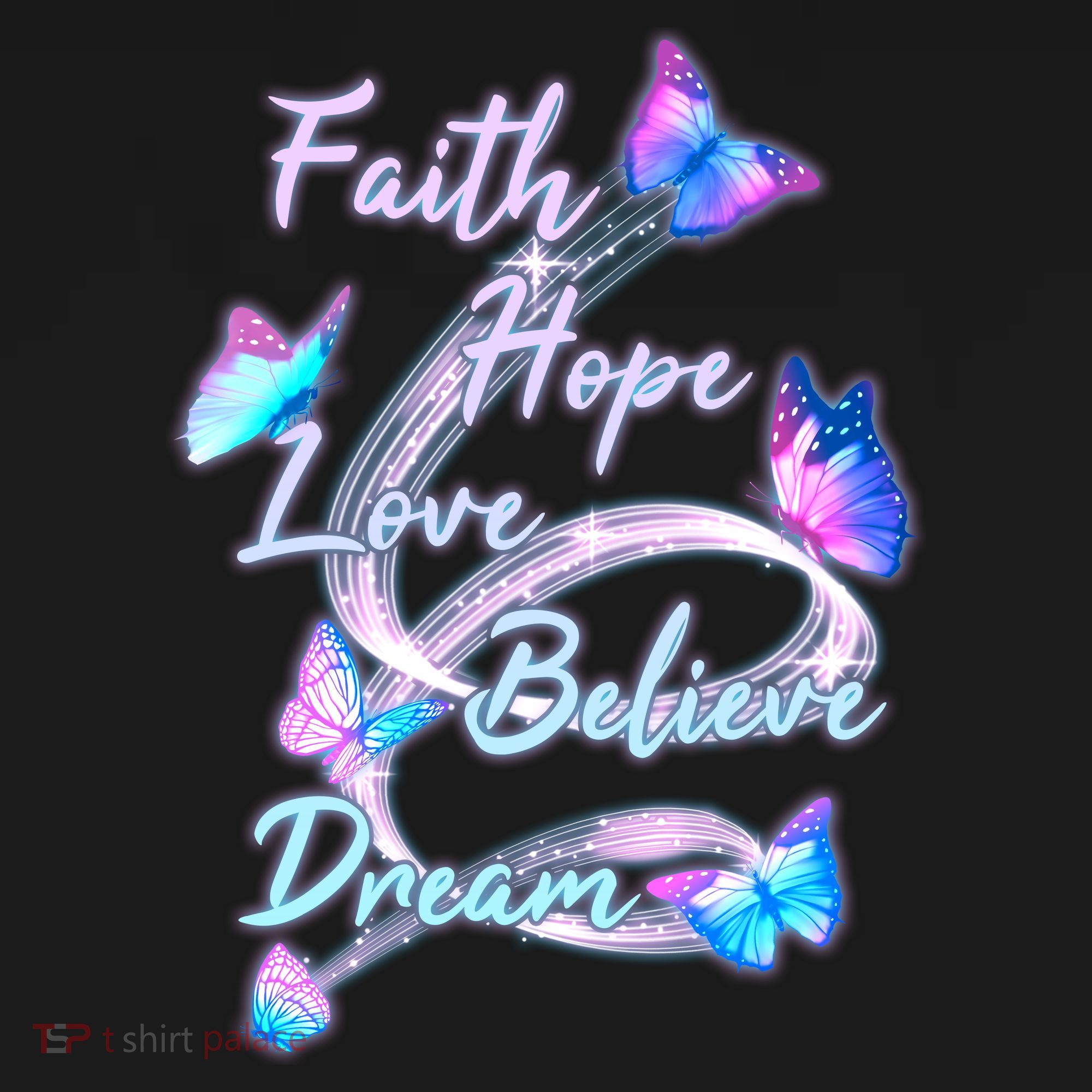 Faith Hope Love Believe Dream - Butterflies Women's Hoodie