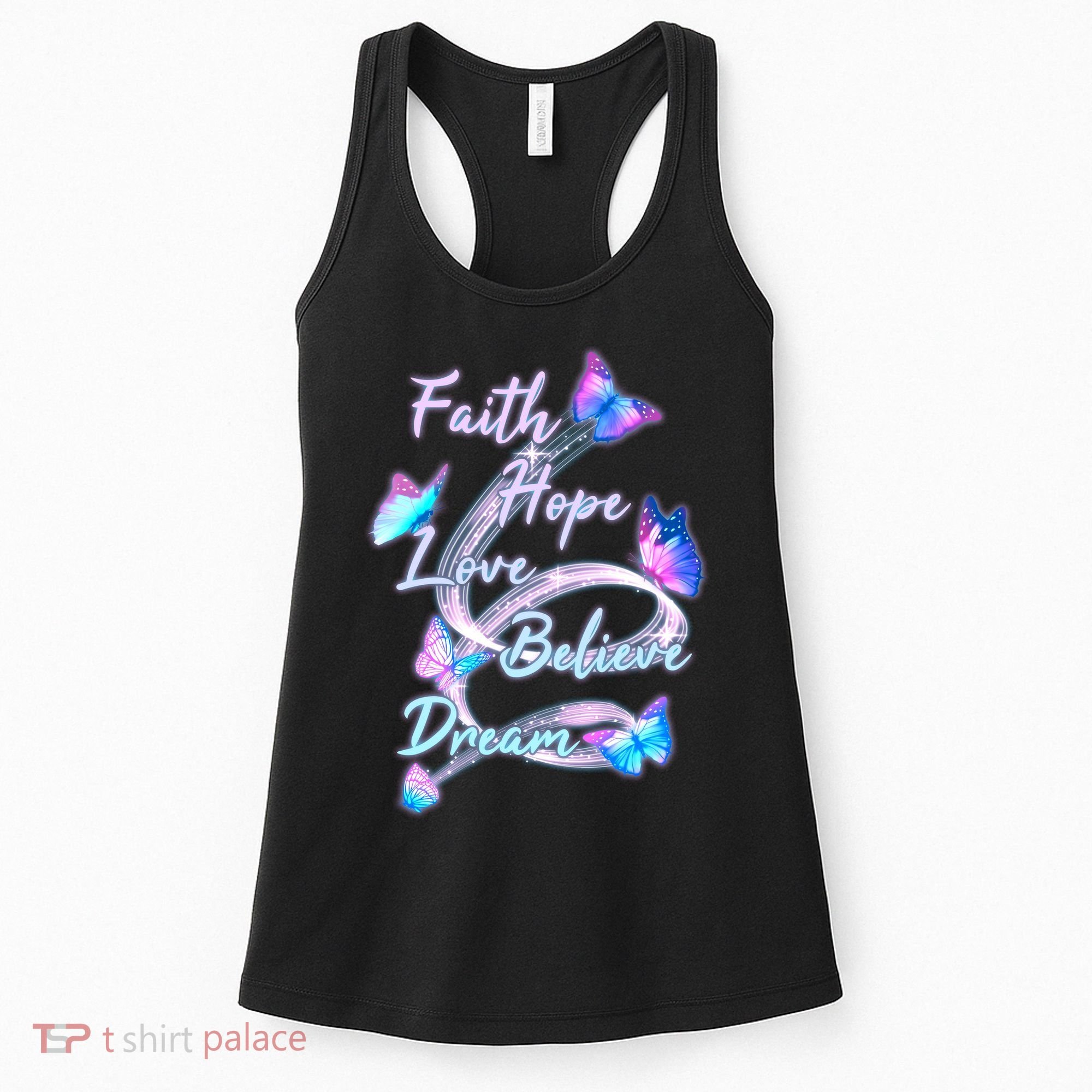 Faith Hope Love Believe Dream - Butterflies Women's Tank Top